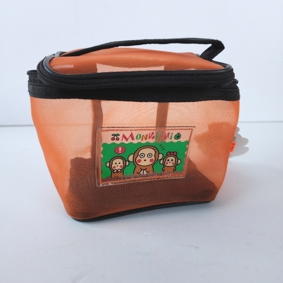 NTW Sanrio Monkichi Bundle Sticker Mesh Makeup Bag Pouch Travel Bag Vintage - Picture 4 of 7